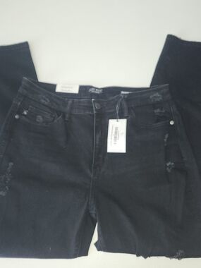Judy Blue Black Boyfriend Jeans with Distressed Accents